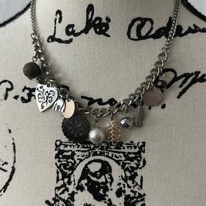 Silver charmed necklace